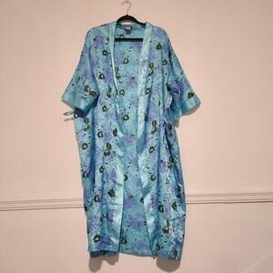 Women's Vintage Sita Floral Flower Robe No Belt Lounge Sleep 1X